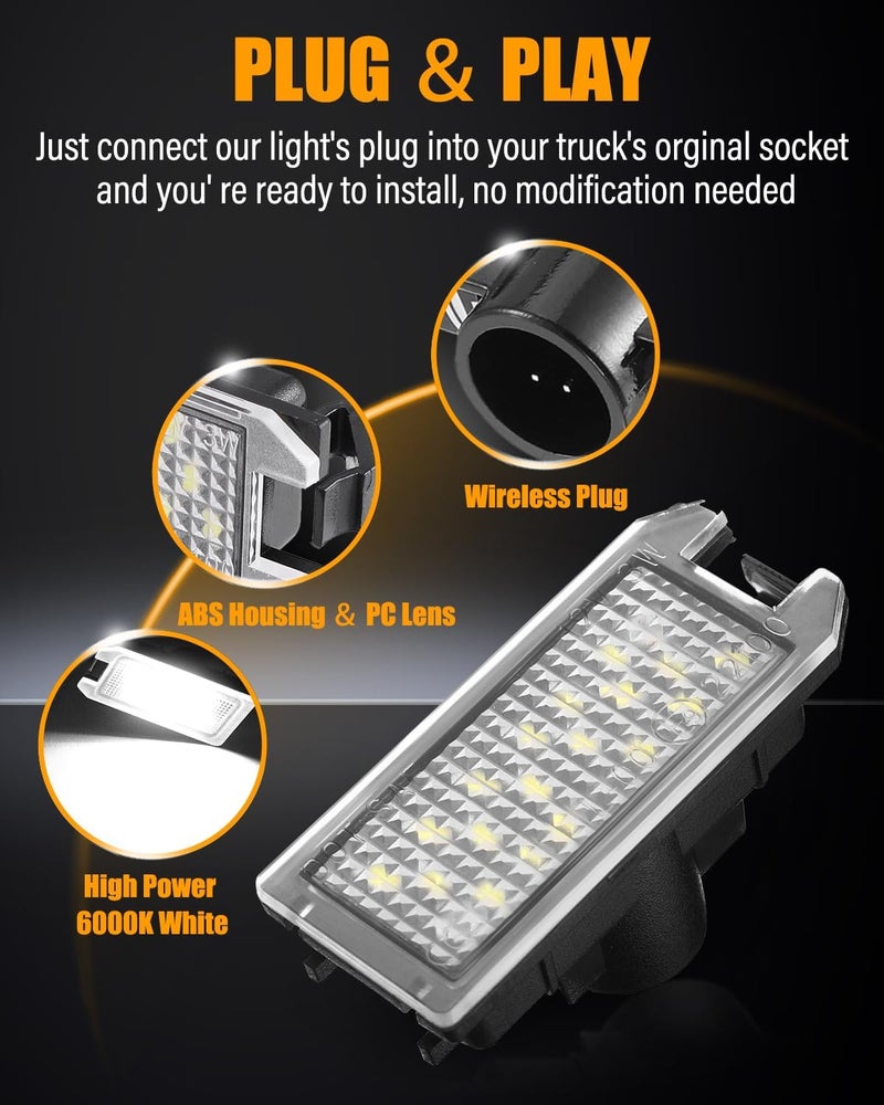 LESAUCE LED License Plate Light for 2014-2022 Jeep Cherokee Compass Patriot, 6000K White, High Brightness & Waterproof Tag Lamp Assembly Replacement, Plug and Play, Pack of 2 - Image 5